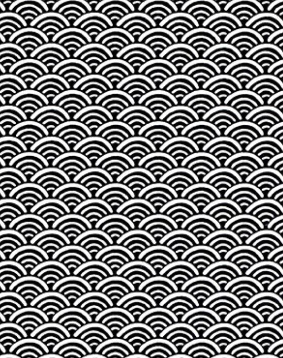 979 Blue and White Japanese Seigaiha Pattern Chiyogami / Yuzen